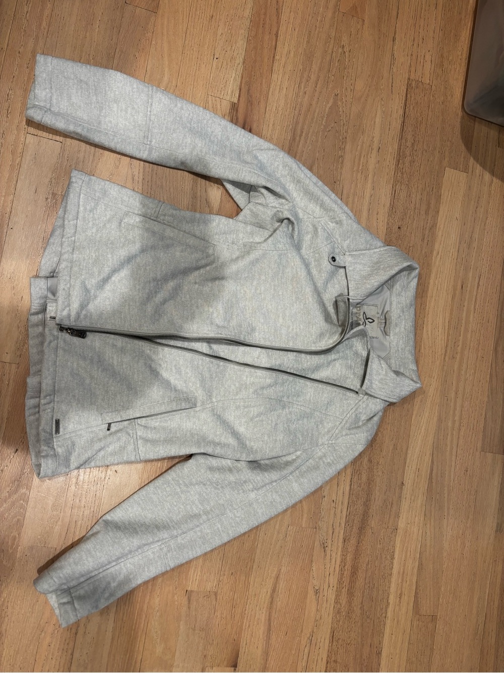 Prana Light Gray Zip-Front Utility Jacket